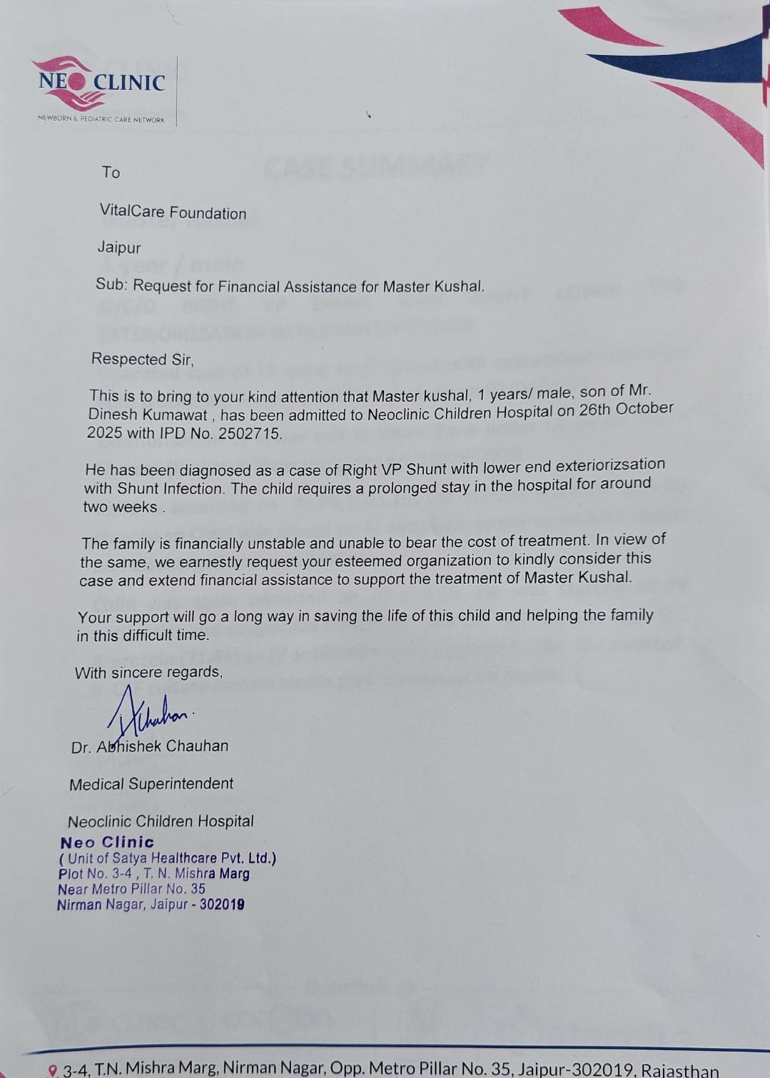 Help Little Kushal Fight a Rare Spinal Tumor, Your Support Can Save His Life.