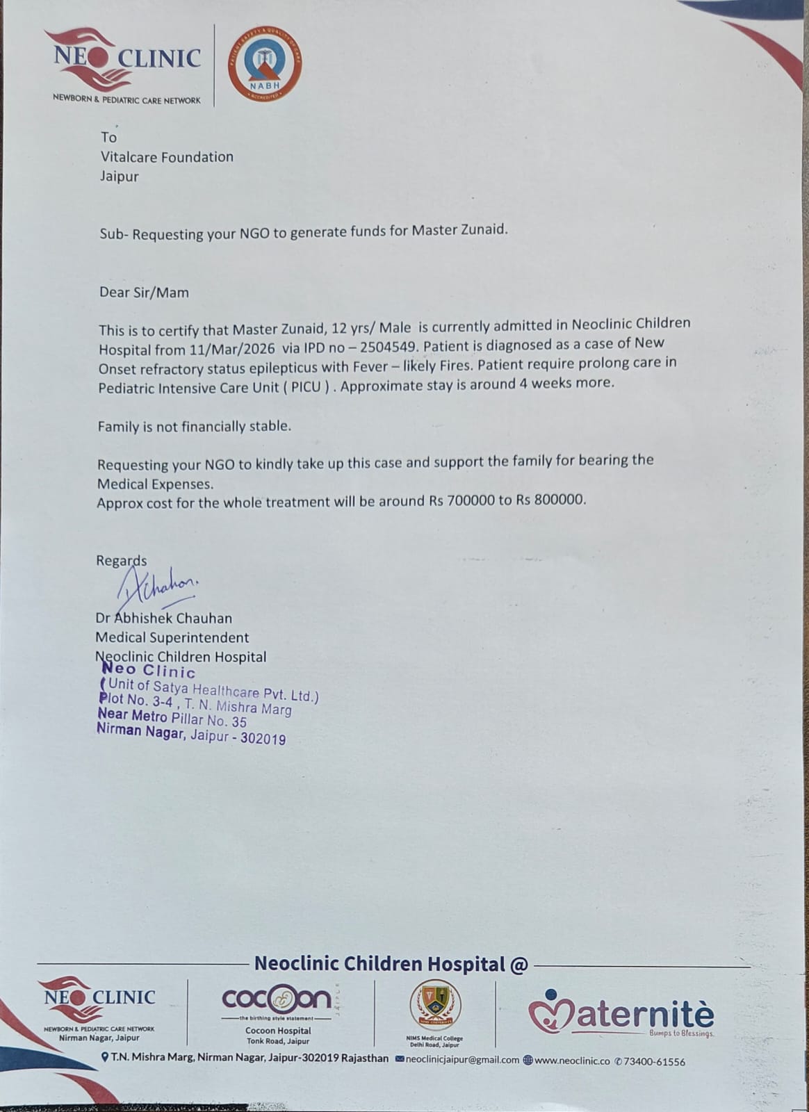 Help Save 12 Year Old Zunaid’s Life