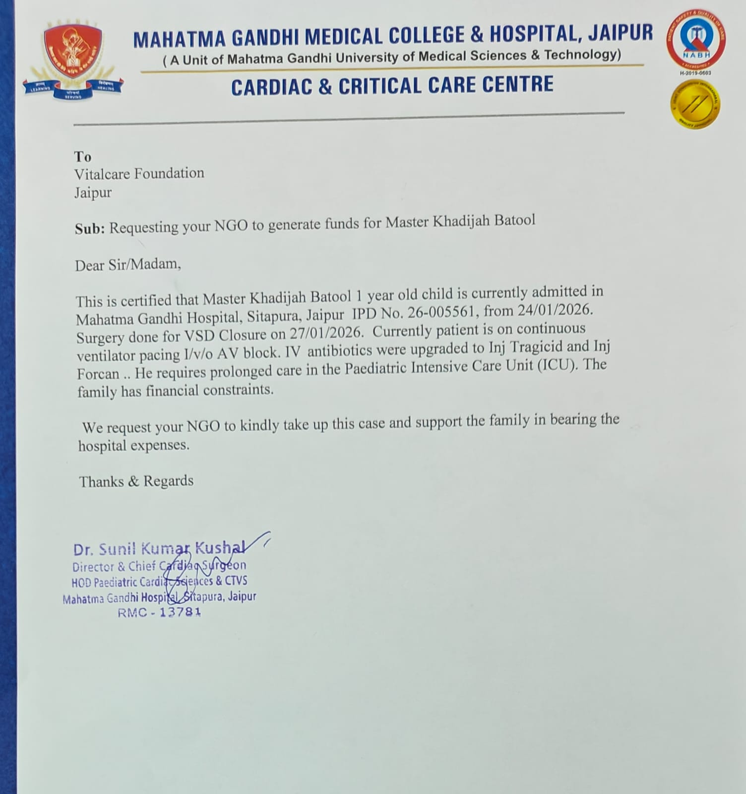 Help Save Baby Khadijah Batool’s Heart