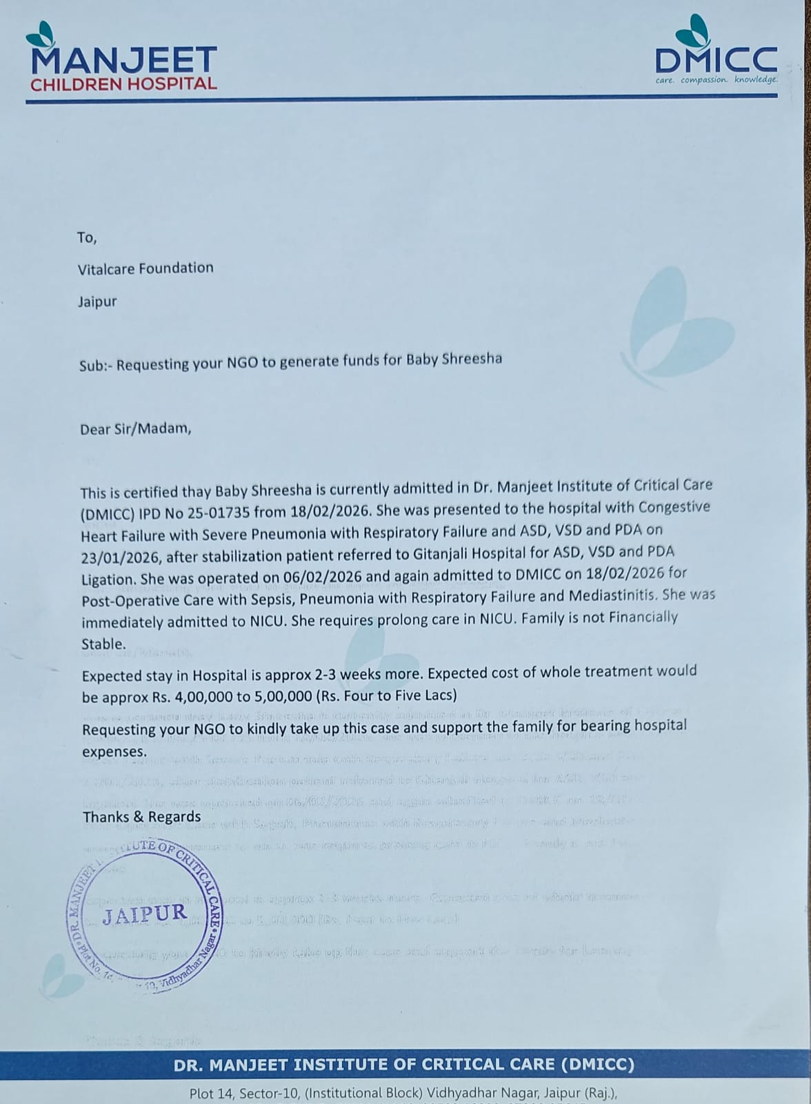 Save Baby Shreesha A Tiny Heart Fighting for Life